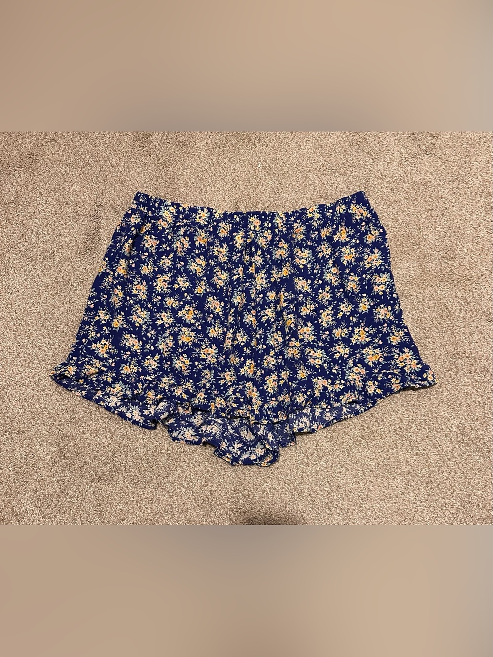 American Eagle Outfitters Navy Blue Floral Athletic Shorts